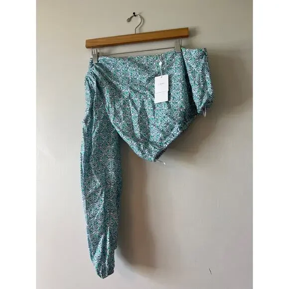 NWT Cami NYC Lenore One Shoulder Crop Top Blouse in Turquoise Wallpaper - Picture 3 of 10